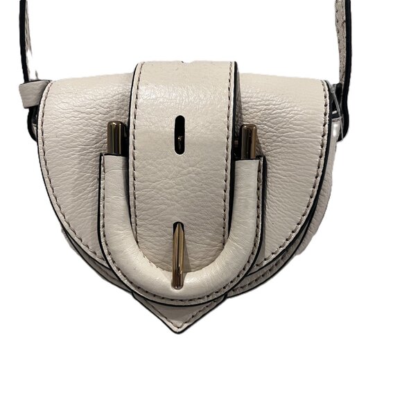 FOSSIL Harwell Mini Flap Crossbody Purse Bone Creme Bag Leather Adjustable Strap - Picture 5 of 8
